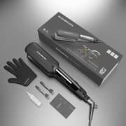 Rush Brush X6 Straightener 235°C,Steam, Infared , Auto Shutoff , Wide Tourmaline Ceramic Plates - Black