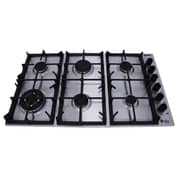 Purity Built-In Gas Hob 6 Eyes Heavy Duty Grids 90 cm, Stainless Steel- HPT903S