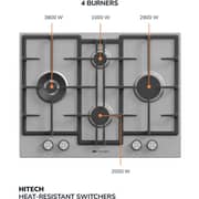 Millen 65cm Built-in 4 Burner Gas Hob Stainless Steel MGH 6501 IX