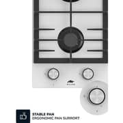 Millen 30cm Built-in 2 Burner Gas Hob White Glass Finish MGHG 3001 WH