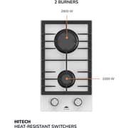 Millen 30cm Built-in 2 Burner Gas Hob White Glass Finish MGHG 3001 WH