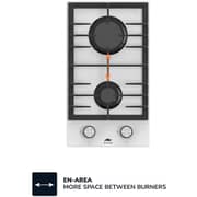 Millen 30cm Built-in 2 Burner Gas Hob White Glass Finish MGHG 3001 WH