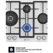 Millen 65cm Built-in 4 Burner Gas Hob White Glass Finish MGHG 6502 WH