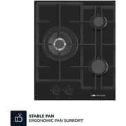 Millen 65cm Built-in 4 Burner Gas Hob Black Glass Finish MGHG 6503 BL