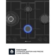 Millen 65cm Built-in 4 Burner Gas Hob Black Glass Finish MGHG 6503 BL