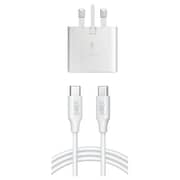 E-Den USB-C Charger With USB-C Cable 1m White