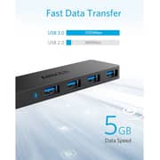 Anker 4 Port Ultra Slim Data Hub 2ft Black