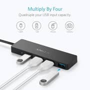 Anker 4 Port Ultra Slim Data Hub 2ft Black