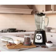 Moulinex Blendforce Blender, 800 W, Glass Jar 1.75 Liters, Grinder and Grater, Black - LM4358EG
