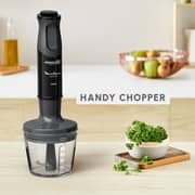 Moulinex Optichef Hand Blender, 1000 Watt, 15 Functions, 800 ML Chopper, Whisk, Black - DD6552EG
