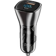 وي-وو دوال بورت USB + النوع-C PD شاحن سيارة رمادي