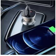 وي-وو دوال بورت USB + النوع-C PD شاحن سيارة رمادي