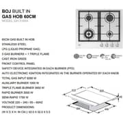 BOJ Built In 4 Burner Gas Hob GH 3160XS