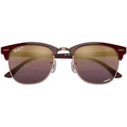 Rayban Clubmaster Chromance Polished Rose Gold Square Sunglasses For Women RB3016