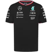 مرسيدس بنز تيشيرت سائق الفريق AMG بتروناس F1 2024 باللون الأسود مقاس كبير جدًا