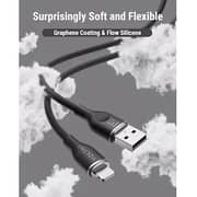 Voltme Powerlink Moss Liquid Silicone USB A To Lightning Cable 1.2m Black