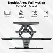 Glassology Full Motion TV Wall Mount - Swivel Bracket for 55” to 85” Screens, 160° Rotation, Heavy-Duty Support