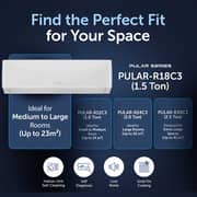 Gree 1.5 Ton Split Air Conditioner with Rotary Compressor PULAR-R18C3, 3D Air Flow, R410A, Turbo Mode, I-Feel Function, Gold Fin