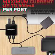 Honeywell 4-in-1 USB 3.0 Hub with Cable 1.2m Black