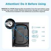 Midea Front Load Washer 12 kg MF200W120WBT + MDRT645MTE46D Top Mount Refrigerator 645 Litres Silver