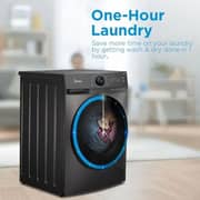 Midea Front Load Washer & Dryer 10/7 kg MF200D100WBT + MDRT489MTE46 Top Mount Refrigerator 489 Litres Silver
