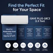 Gree 1.5 Ton Split Air Conditioner – iSAVE PLUS-18C3, Inverter Compressor, Wi-Fi Enabled, R410A Refrigerant, 3D Airflow