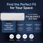 Gree 2.5 Ton Split Air Conditioner with Rotary Compressor PULAR-R30C3, 3D Air Flow, WIFI, Turbo Mode, I-Feel Function, Gold Fin