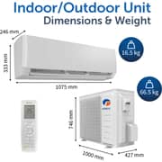 Gree 2.5 Ton Split Air Conditioner with Rotary Compressor PULAR-R30C3, 3D Air Flow, WIFI, Turbo Mode, I-Feel Function, Gold Fin