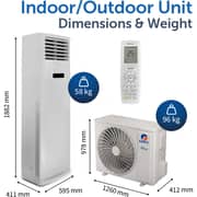 Gree Free Standing Air Conditioner iFLOWIND-48C3, 4.0 Ton, Inverter Compressor, R410A, Wi-Fi Smart Control, 3D Air Flow, Gold Fin, Child Lock