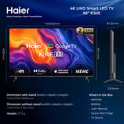Haier 65 Inch 4K UHD Smart TV with Built-in Receiver - H65K80EU (2024)
