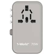 Momax 1-World 70W GAN 3-Port USB-C Adaptor Grey