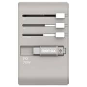 Momax 1-World 70W GAN 3-Port USB-C Adaptor Grey