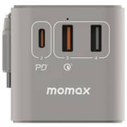 Momax 1-World 70W GAN 3-Port USB-C Adaptor Grey