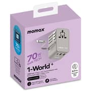 Momax 1-World 70W GAN 3-Port USB-C Adaptor Grey