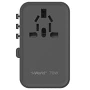 Momax 1-World 70W GAN 3-Port USB-C Adaptor Black
