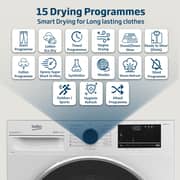 Beko 10kg Heat Pump Condenser Tumble Dryer, A++ Energy Efficiency, Optisense Sensor Drying, Reversible Door, White - DHP10W