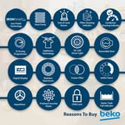 Beko 10kg Heat Pump Condenser Tumble Dryer, A++ Energy Efficiency, Optisense Sensor Drying, Reversible Door, White - DHP10W