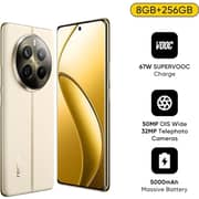 ريلمي هاتف ذكي 12 برو بسعة 256 جيجا، لون بيج، ويدعم تقنية 5G - إصدار عالمي