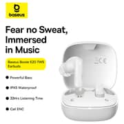 Baseus Bowie E20 True Wireless Earbuds Stellar White
