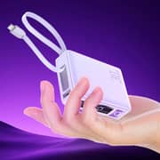 Trands Power Bank with Built In USB-C Cable 10000mAh Purple TR-PB1534