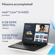 Asus Vivobook Go 15 (2024) Laptop - Intel Core i3-N305 / 15.6inch FHD / 512GB SSD / 8GB RAM / Shared Intel UHD Graphics / Windows 11 Home / Englsih & Arabic Keyboard / Cool Silver / Middle East Version - [E1504GA-NJ060W]