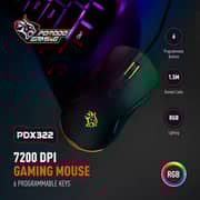 Porodo Wired Gaming Mouse 1.5m Black