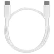 Powerology Braided USB-C To USB-C Data & Fast Charge Cable 30cm White