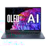 Acer Swift Go 14 (2024) AI PC - 1st Series / Intel Core Ultra 7-155H / 14inch OLED / 1TB SSD / 32GB RAM / Shared Intel Arc Graphics / Windows 11 Home / English & Arabic Keyboard / Silver / Middle East Version - [SFG14-73-713G]