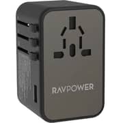 RavPower PD Gan 4 Port Travel Charger Black