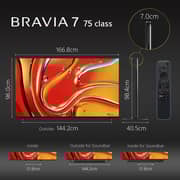 Sony 75-inch BRAVIA 7 Series Mini LED XR QLED 4K HDR Google TV with Cognitive Processor XR – K75XR70 – 2024
