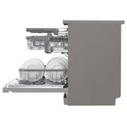 LG QuadWash Steam Dishwasher with 14 Place Settings, EasyRack Plus, Inverter Direct Drive, ThinQ, and Platinum Silver Finish – DFC435FP
