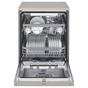 LG QuadWash Steam Dishwasher with 14 Place Settings, EasyRack Plus, Inverter Direct Drive, ThinQ, and Platinum Silver Finish – DFC435FP