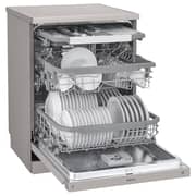 LG QuadWash Steam Dishwasher with 14 Place Settings, EasyRack Plus, Inverter Direct Drive, ThinQ, and Platinum Silver Finish – DFC435FP