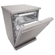 LG QuadWash Steam Dishwasher with 14 Place Settings, EasyRack Plus, Inverter Direct Drive, ThinQ, and Platinum Silver Finish – DFC435FP